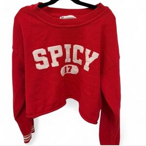 No Boundaries Red Crop Top with White Lettering